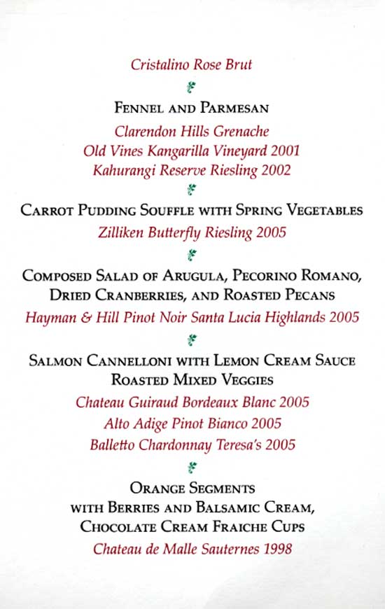2007 Hawn Menu